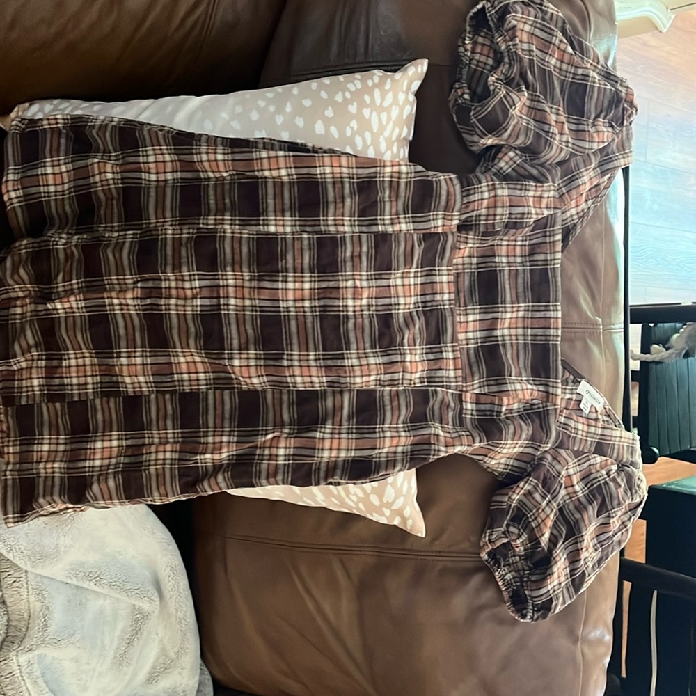 Size small lace up plaid dress.